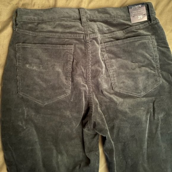 NWT J CREW dark green high-rise flare crop corduroy pant - Picture 3 of 3
